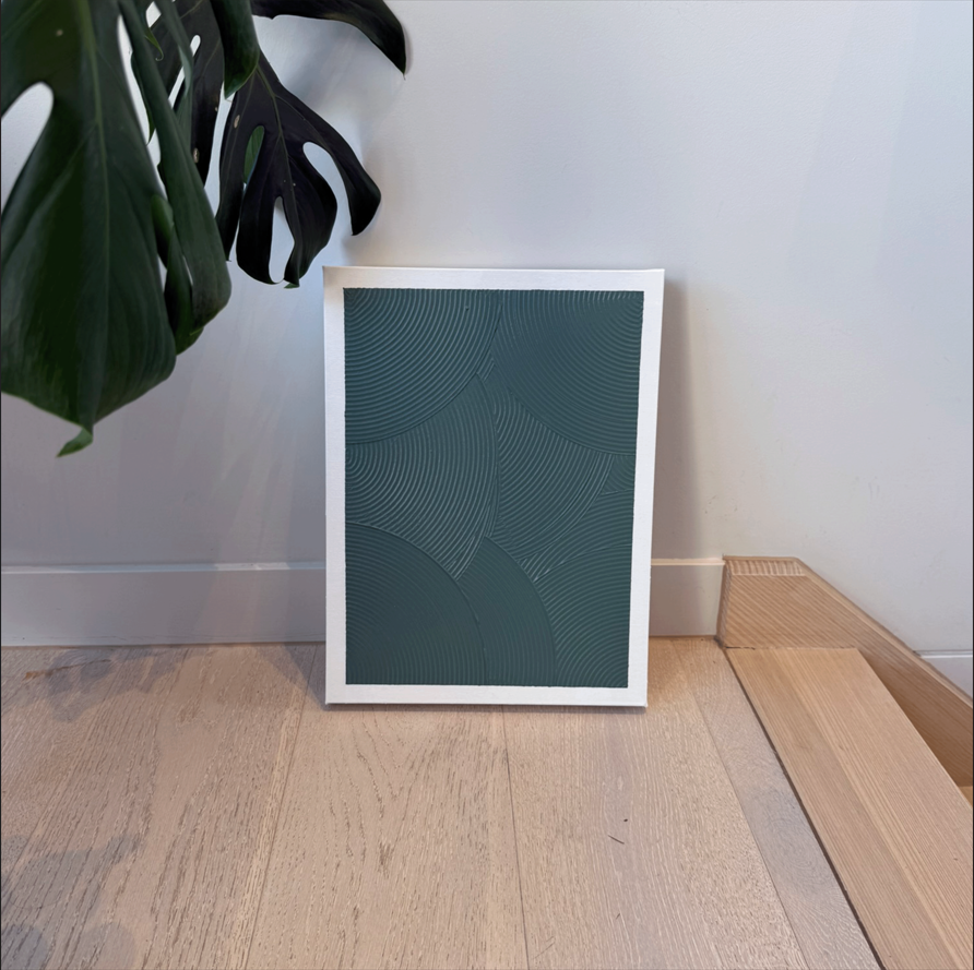 Textured Wall Art | Curves Series Olive Green