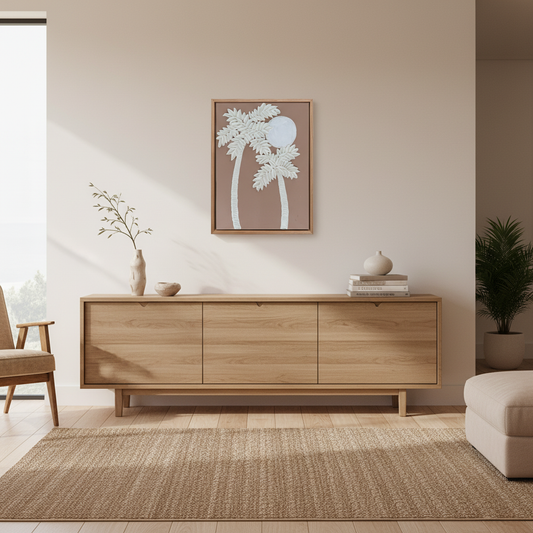 Palm Textured Wall Art II | Minimal Hand-Textured Artwork