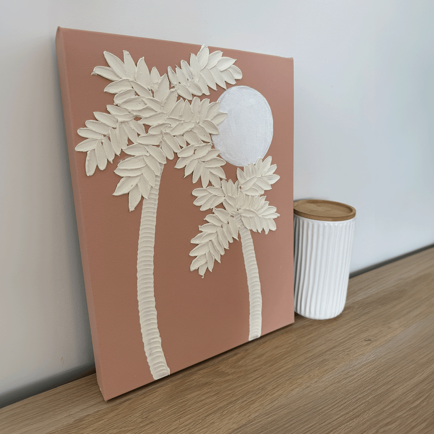 Palm Textured Wall Art II | Minimal Hand-Textured Artwork
