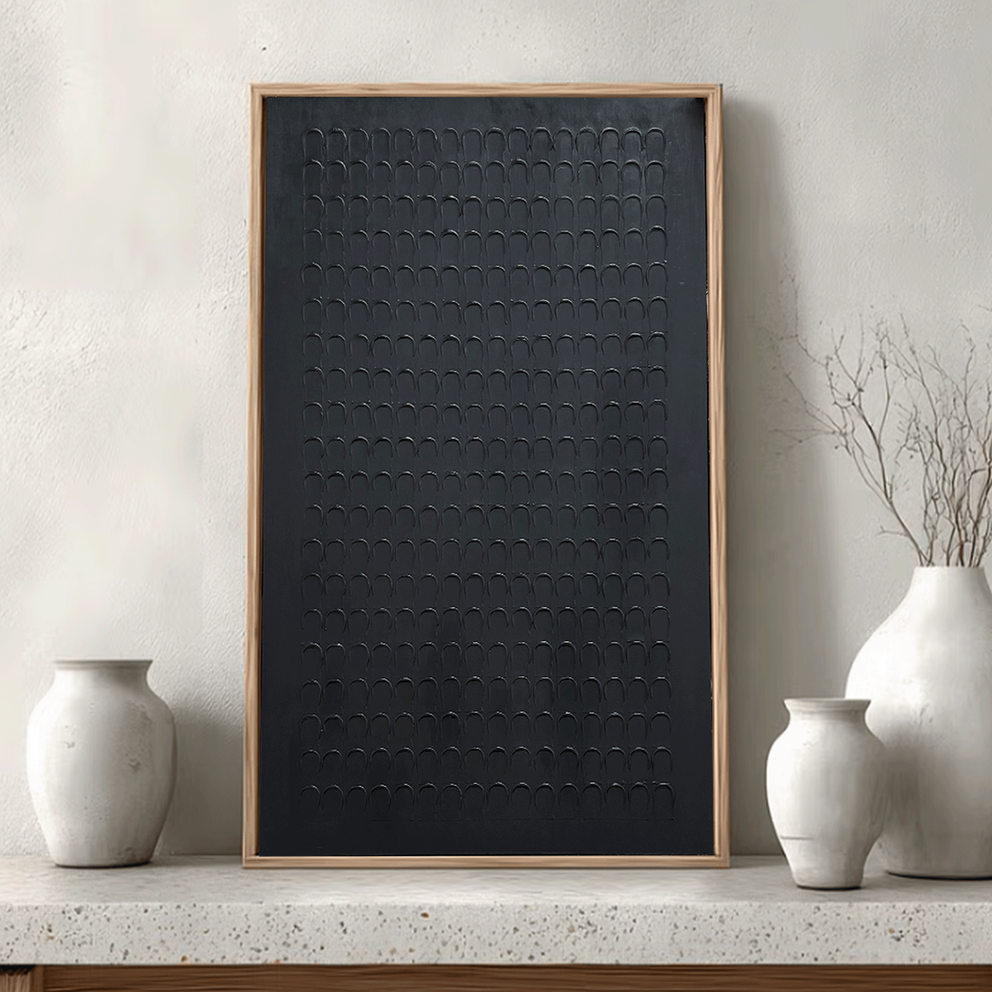 Textured Art | Minimal Black Droplets