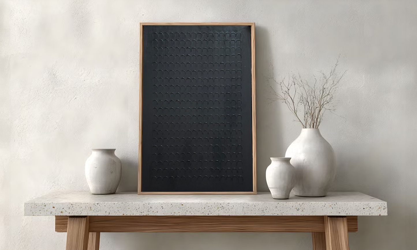 Textured Art | Minimal Black Droplets