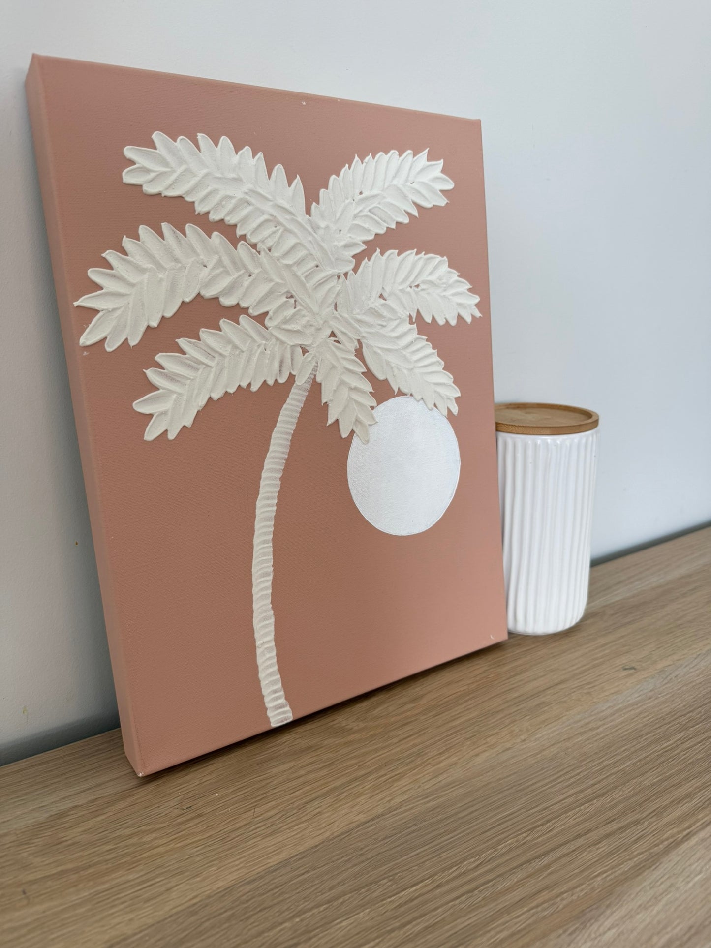 Palm Textured Wall Art | Minimal Hand-Textured Artwork