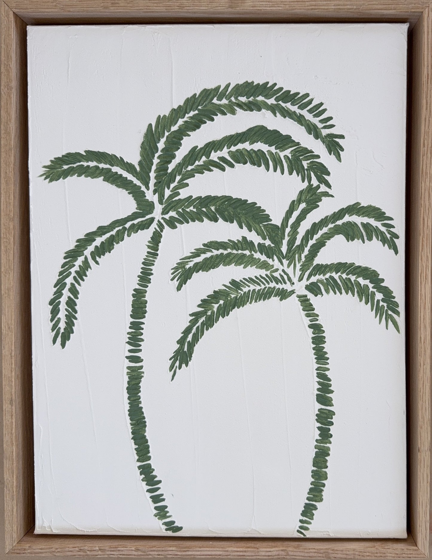Palm Tree Textured Art | Coastal Palm Wall Art in Olive V1 | Beach-Inspired Home Decor