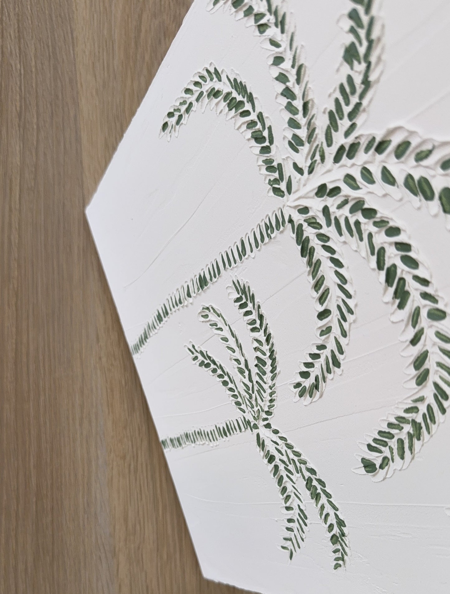 Palm Tree Textured Art | Coastal Palm Wall Art in Olive V2 | Beach-Inspired Home Decor