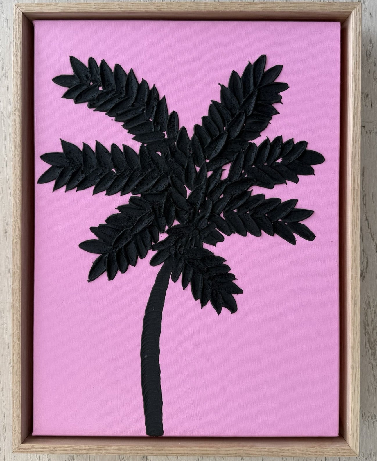 Miami Pink Palm | Minimal Textured Art Work