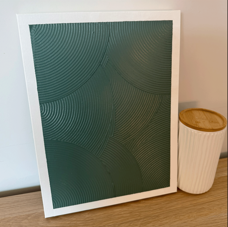 Textured Wall Art | Curves Series Olive Green