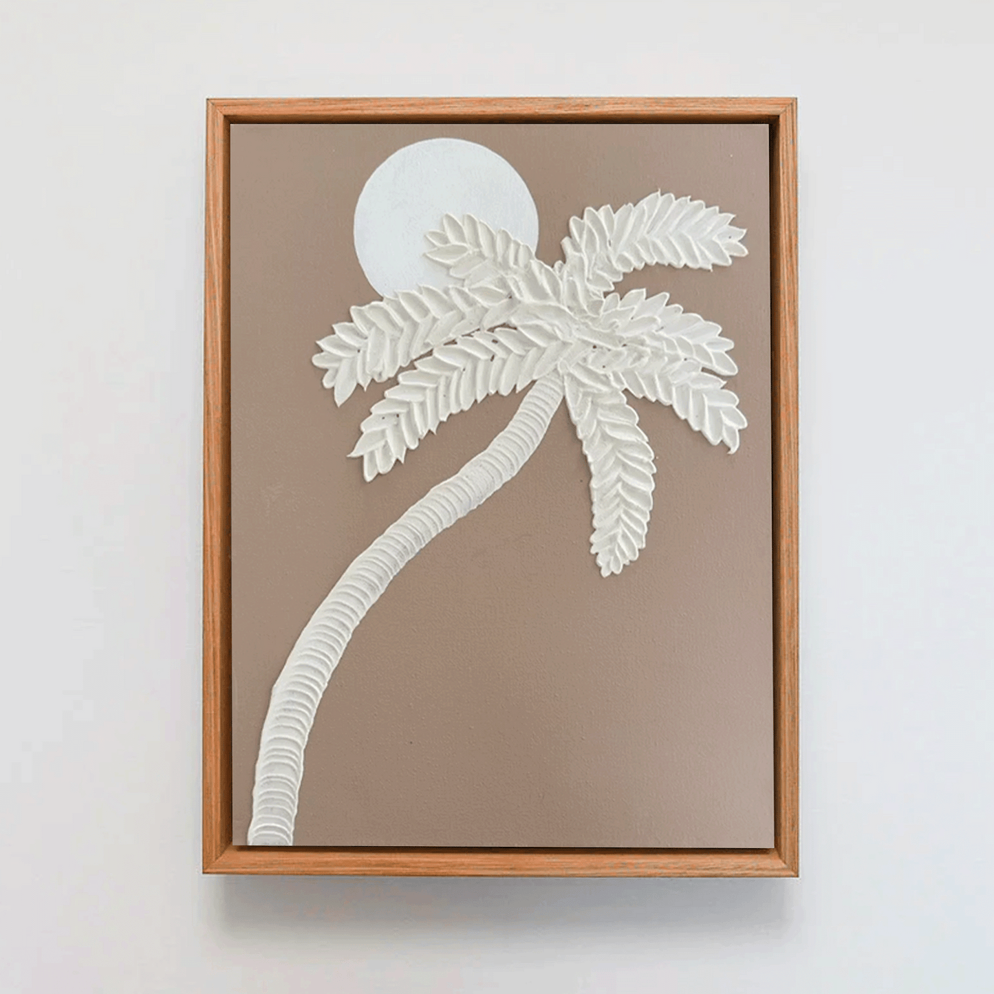 Handmade Palm Tree Textured Art II | Coastal Palm Wall Art in Soft Olive | Beach-Inspired Home Decor