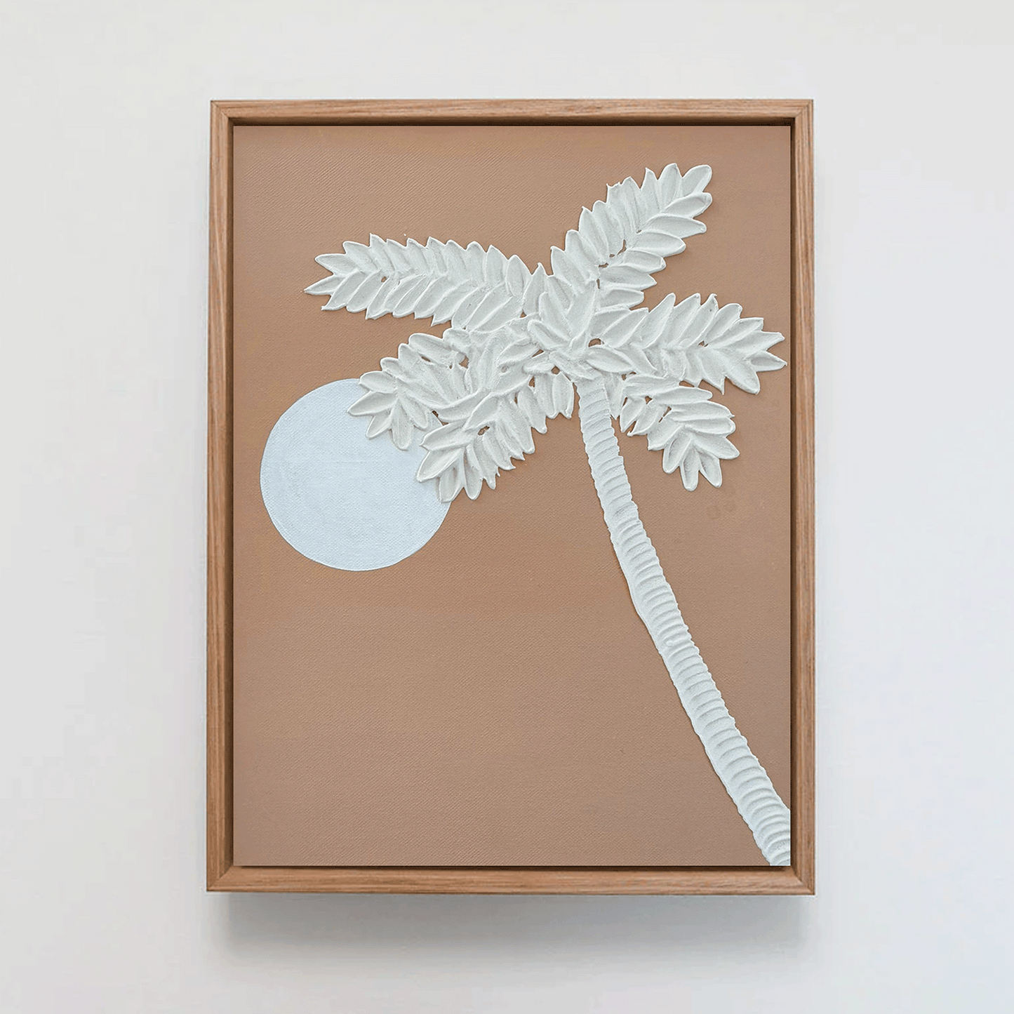 Handmade Palm Tree Textured Art | Coastal Palm Wall Art in Soft Neutrals | Beach-Inspired Home Decor