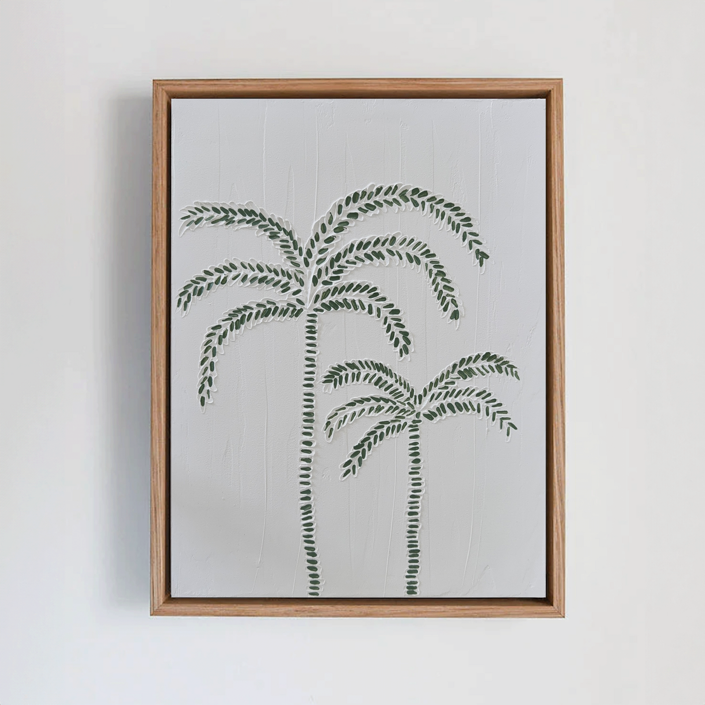 Palm Tree Textured Art | Coastal Palm Wall Art in Olive V2 | Beach-Inspired Home Decor