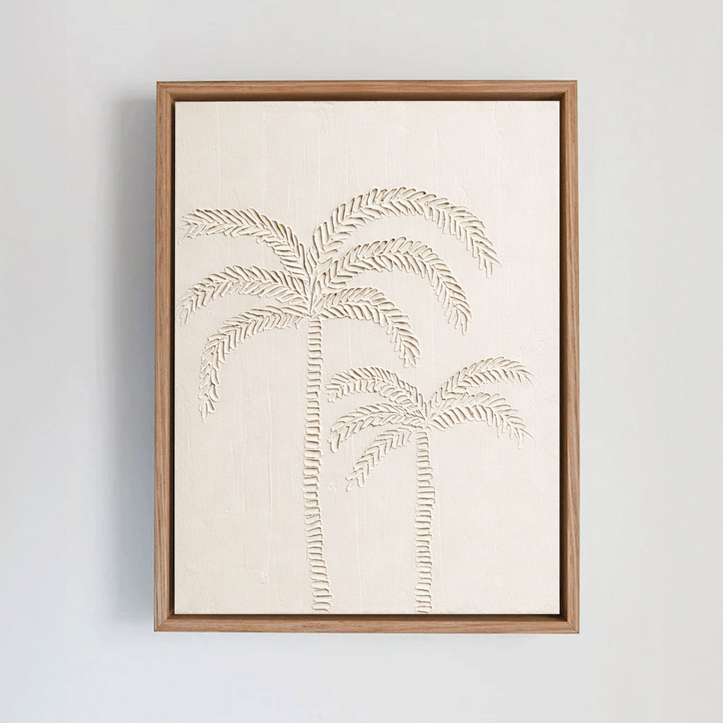 Palm Tree Textured Art | Coastal Palm Wall Art White | Beach-Inspired Home Decor