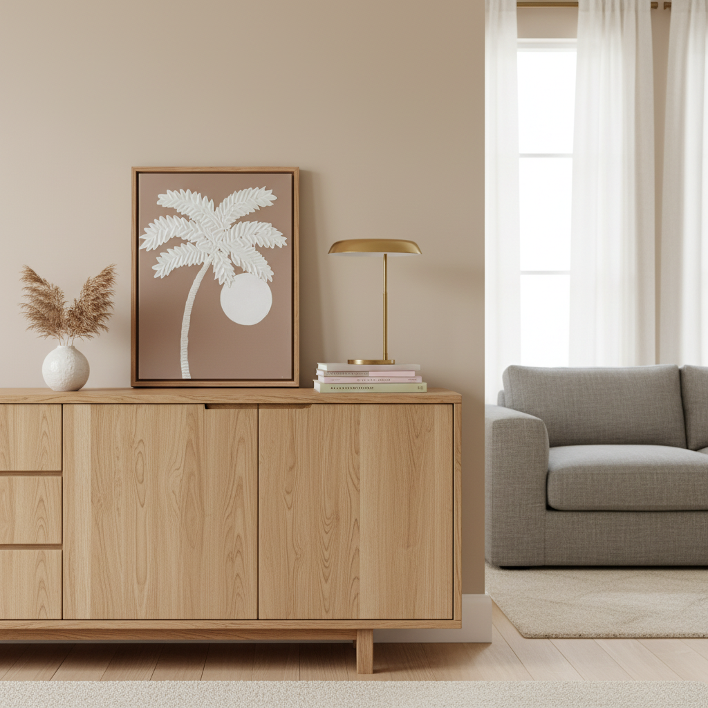 Palm Textured Wall Art | Minimal Hand-Textured Artwork