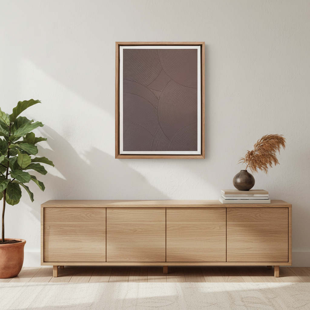 Textured Wall Art | Curves Series Mauve