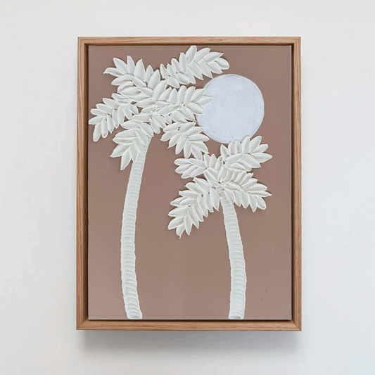 Palm Textured Wall Art II | Minimal Hand-Textured Artwork